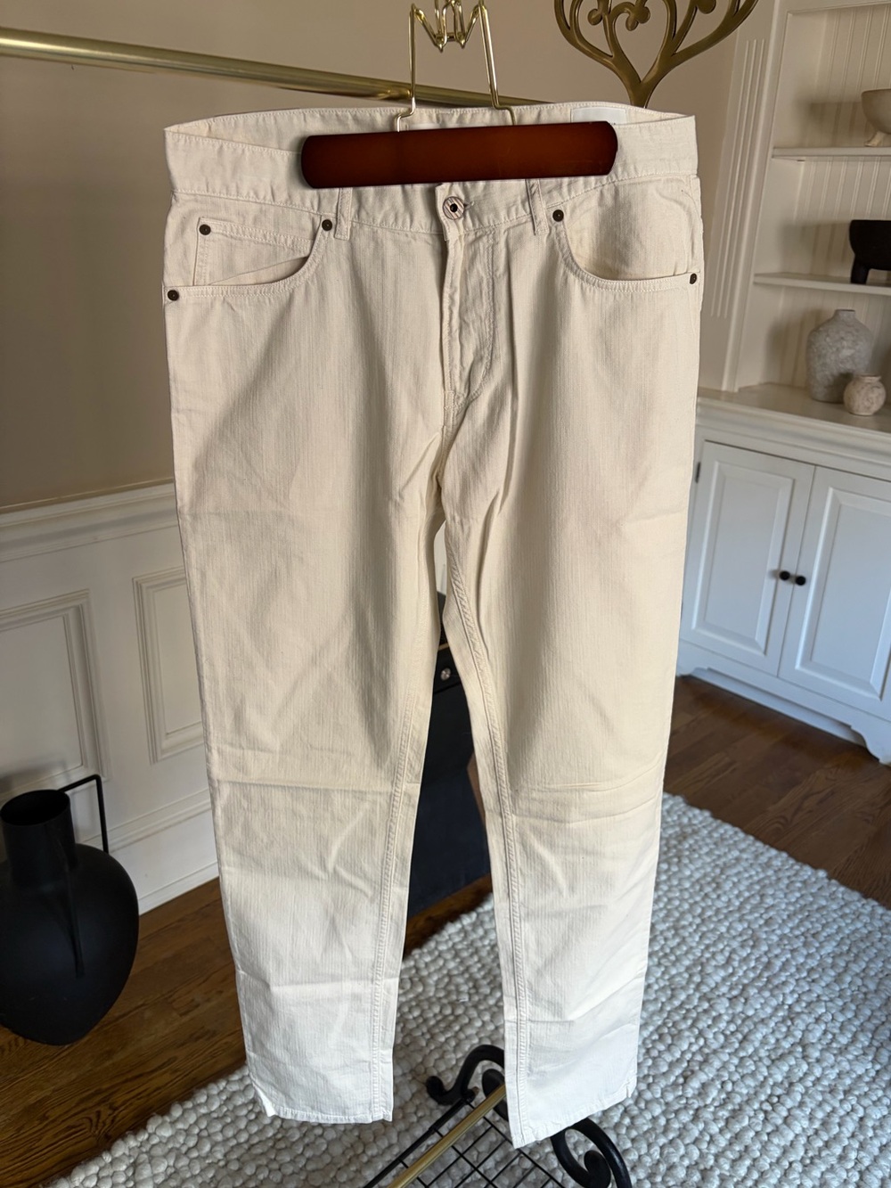 NWOT Billy Reid Cotton Linen 5 Pocket Pant SIZE 34 in Eggshell color